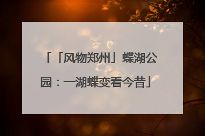 「风物郑州」蝶湖公园：一湖蝶变看今昔