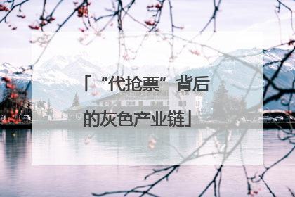 “代抢票”背后的灰色产业链