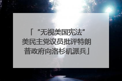 “无视美国宪法” 美民主党议员批评特朗普政府向洛杉矶派兵