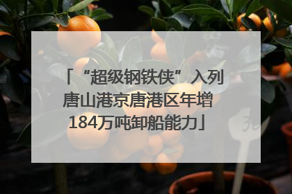 “超级钢铁侠”入列 唐山港京唐港区年增184万吨卸船能力
