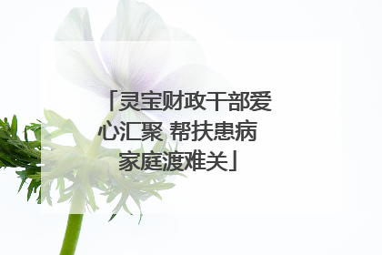 灵宝财政干部爱心汇聚 帮扶患病家庭渡难关