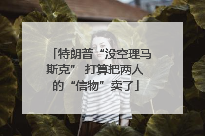 特朗普“没空理马斯克” 打算把两人的“信物”卖了