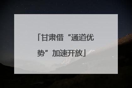 甘肃借“通道优势”加速开放