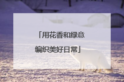 用花香和绿意编织美好日常