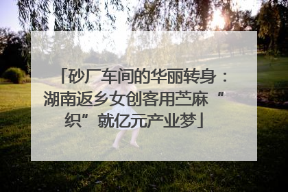 砂厂车间的华丽转身：湖南返乡女创客用苎麻“织”就亿元产业梦