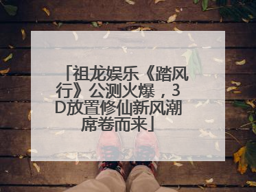 祖龙娱乐《踏风行》公测火爆，3D放置修仙新风潮席卷而来