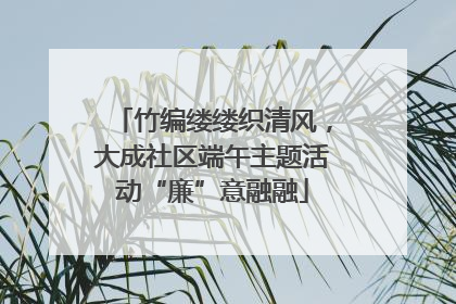 竹编缕缕织清风，大成社区端午主题活动“廉”意融融