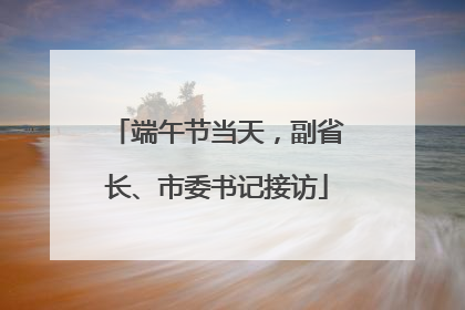 端午节当天，副省长、市委书记接访