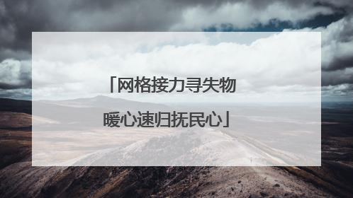 网格接力寻失物 暖心速归抚民心