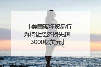 美国破坏贸易行为将让经济损失超3000亿美元