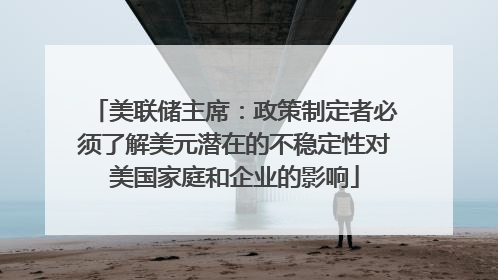 美联储主席：政策制定者必须了解美元潜在的不稳定性对美国家庭和企业的影响