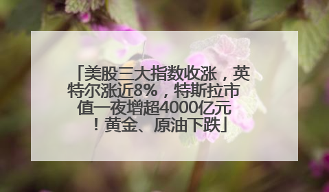 美股三大指数收涨，英特尔涨近8%，特斯拉市值一夜增超4000亿元！黄金、原油下跌