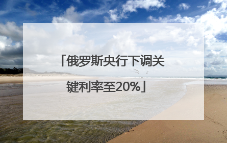 俄罗斯央行下调关键利率至20%
