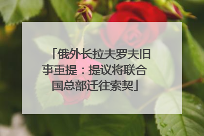 俄外长拉夫罗夫旧事重提：提议将联合国总部迁往索契