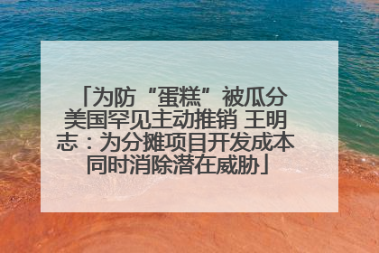 为防“蛋糕”被瓜分 美国罕见主动推销 王明志：为分摊项目开发成本同时消除潜在威胁