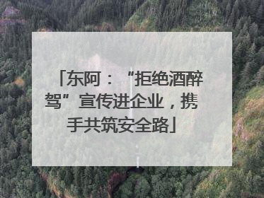 东阿：“拒绝酒醉驾”宣传进企业，携手共筑安全路