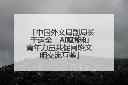 中国外文局副局长于运全：AI赋能和青年力量共促网络文明交流互鉴