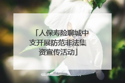 人保寿险聊城中支开展防范非法集资宣传活动