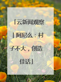 云新闻观察︱阿尼么：村子不大，创造佳话