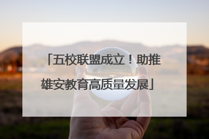 五校联盟成立！助推雄安教育高质量发展