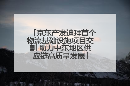 京东产发迪拜首个物流基础设施项目交割 助力中东地区供应链高质量发展