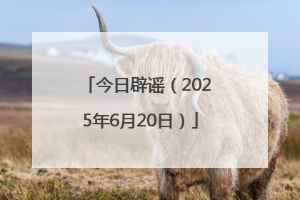 今日辟谣（2025年6月20日）