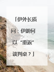 伊外长质问：伊朗何以“重返”谈判桌？