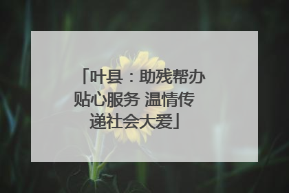 叶县：助残帮办贴心服务 温情传递社会大爱