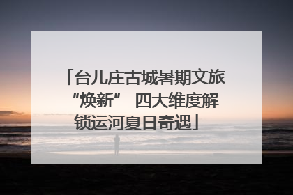 台儿庄古城暑期文旅“焕新” 四大维度解锁运河夏日奇遇