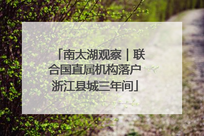 南太湖观察｜联合国直属机构落户浙江县城三年间