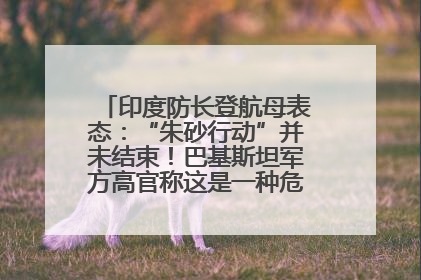 印度防长登航母表态：“朱砂行动”并未结束！巴基斯坦军方高官称这是一种危险的状况……