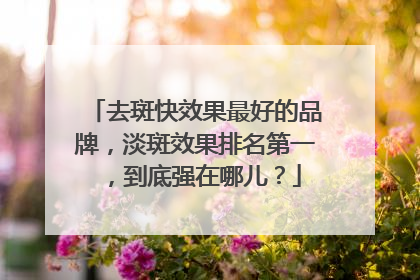 去斑快效果最好的品牌，淡斑效果排名第一，到底强在哪儿？