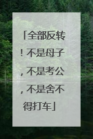全部反转！不是母子，不是考公，不是舍不得打车