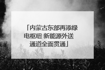 内蒙古东部再添绿电枢纽 新能源外送通道全面贯通