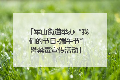 军山街道举办“我们的节日-端午节”暨禁毒宣传活动