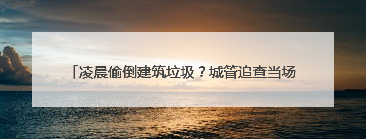 凌晨偷倒建筑垃圾？城管追查当场处理！司机带着罚单回来清理现场