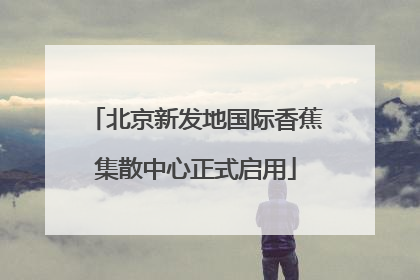 北京新发地国际香蕉集散中心正式启用