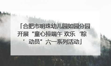 合肥市明珠幼儿园如园分园开展“童心撞端午 欢乐‘粽’动员”六一系列活动