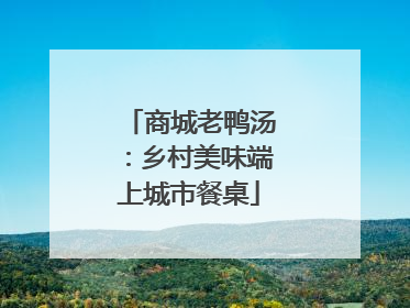 商城老鸭汤：乡村美味端上城市餐桌