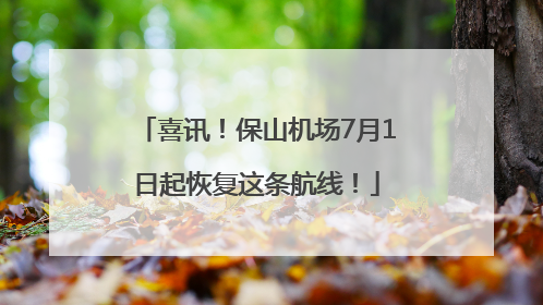 喜讯！保山机场7月1日起恢复这条航线！