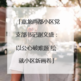 嘉龙尚都小区党支部书记谢文盛：以公心破难题 绘就小区新画卷