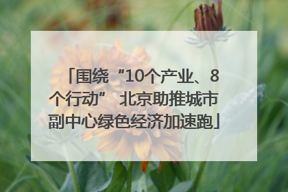 围绕“10个产业、8个行动” 北京助推城市副中心绿色经济加速跑