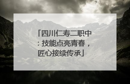 四川仁寿二职中：技能点亮青春，匠心接续传承
