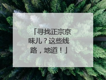 寻找正宗京味儿？这些线路，地道！
