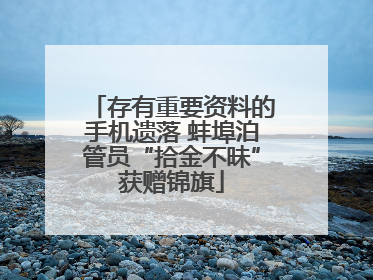 存有重要资料的手机遗落 蚌埠泊管员“拾金不昧”获赠锦旗