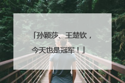 孙颖莎、王楚钦，今天也是冠军！