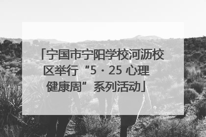 宁国市宁阳学校河沥校区举行“5・25 心理健康周”系列活动