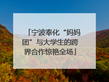 宁波奉化“妈妈团”与大学生的跨界合作惊艳全场