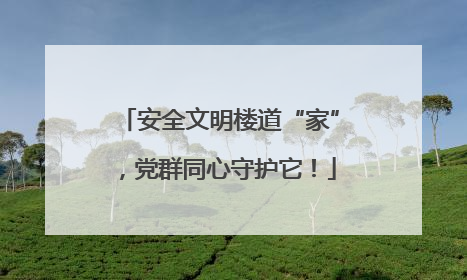 安全文明楼道“家”，党群同心守护它！