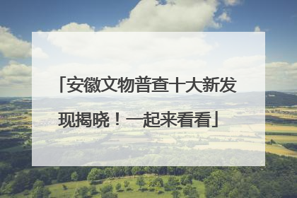 安徽文物普查十大新发现揭晓！一起来看看